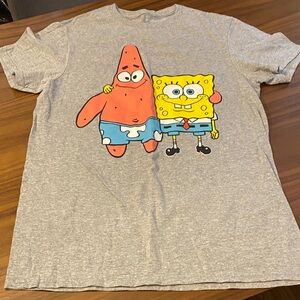 SpongeBob SquarePants Gray Tee with Colorful Characters